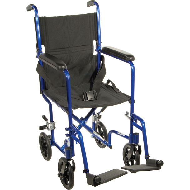 ATC19 Aluminum Transport Chair Blue