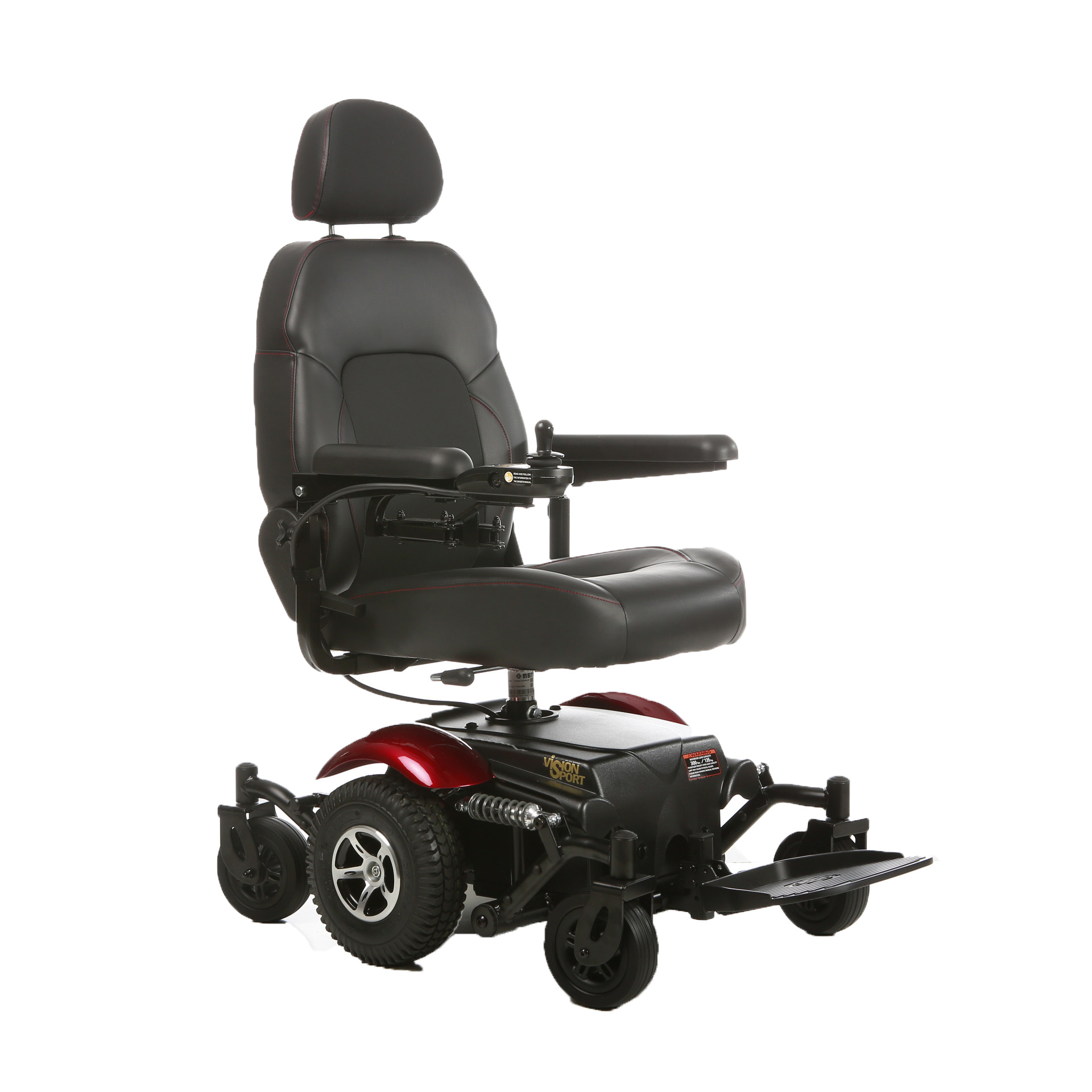 P326A Vision Sport Power Wheelchair turn view red