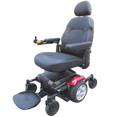 P326D Vision Sport Power Wheelchair turn view red 2