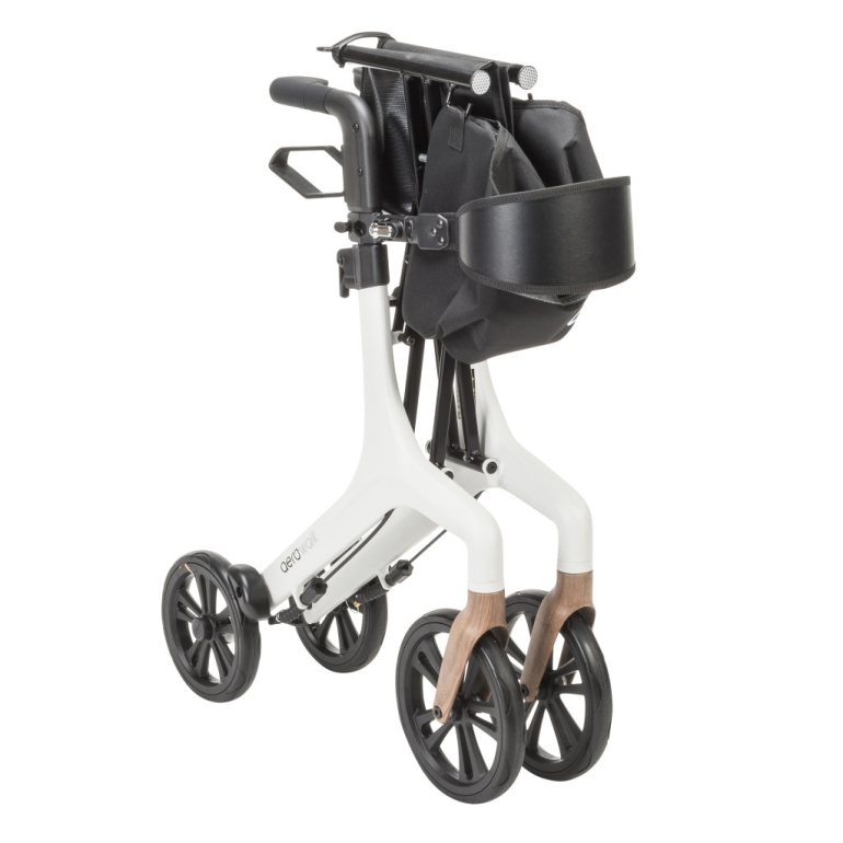 10277WT Aerowalk Ultra Lite Rollator closed view White