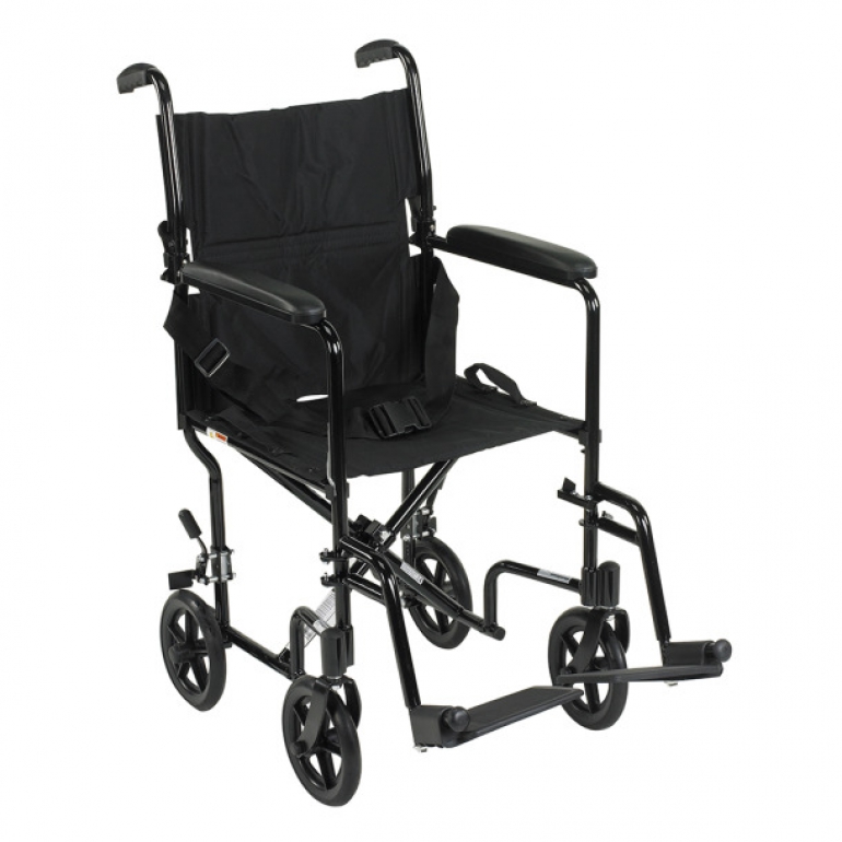 ATC19 Aluminum Transport Chair Black