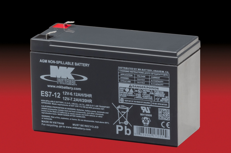 ES7-12 MK 12 Volt 7.2 AMP Sealed Lead AGM Battery