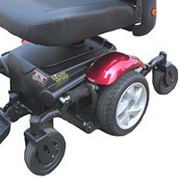 P326A Vision Sport Power Wheelchair turn view red 2 thumbnail