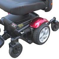 P326D Vision Sport Power Wheelchair turn view red 2 thumbnail