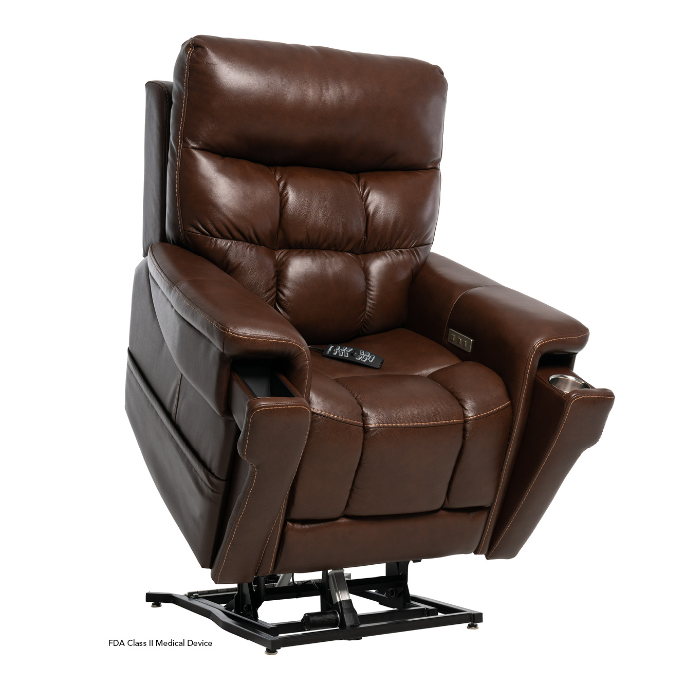 Image of VivaLift!®: Ultra Medium Power Lift Chair Recliner (Sorrento Coffee 100% American Leather)